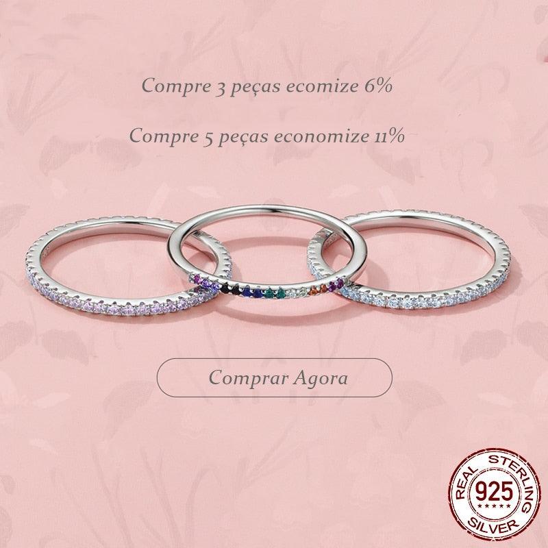 Aliança em Prata  com Banho de Platina - Lindas & Cia Shop