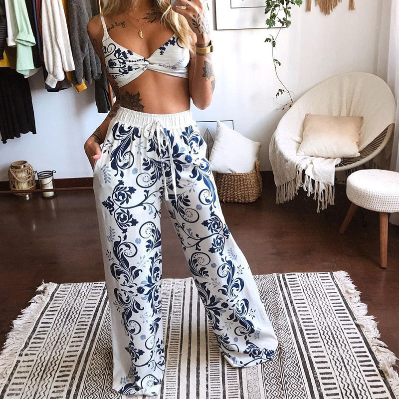 Conjunto Estampado com Calça e Top. - Lindas & Cia Shop