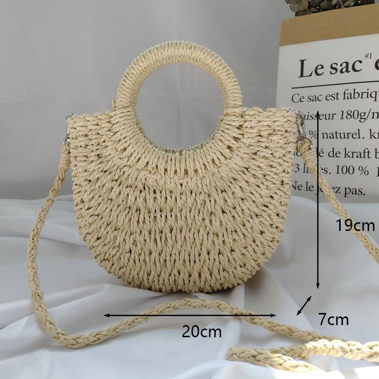Bolsa de Palha Redonda Feita à Mão. - Lindas & Cia Shop