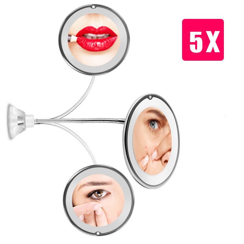 Espelho de Aumento com Luz Led Articulado. - Lindas & Cia Shop