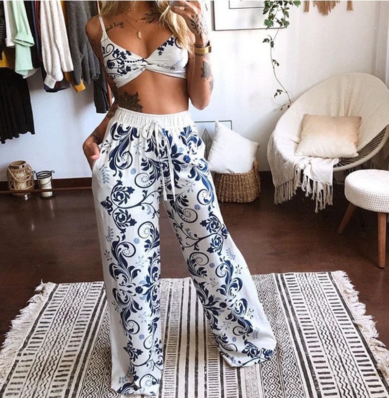Conjunto Estampado com Calça e Top. - Lindas & Cia Shop