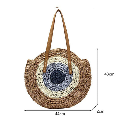 Bolsa de Palha Redonda Feita à Mão. - Lindas & Cia Shop