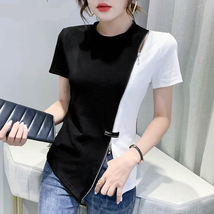 Camiseta Geométrica Branco e Preto