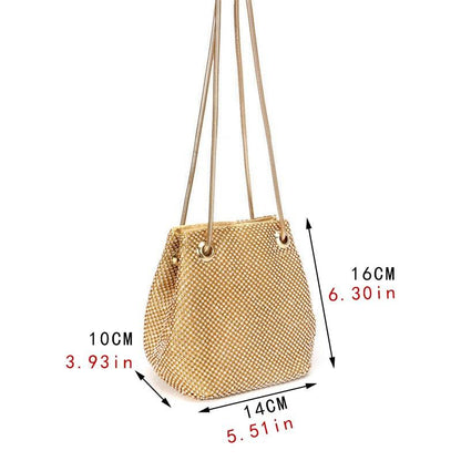 Bolsa Clutch de Luxo com Diamantes e Corrente. - Lindas & Cia Shop