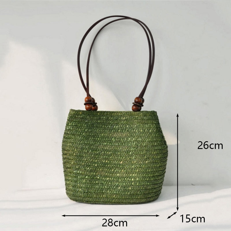 Bolsa de Palha Redonda Feita à Mão. - Lindas & Cia Shop