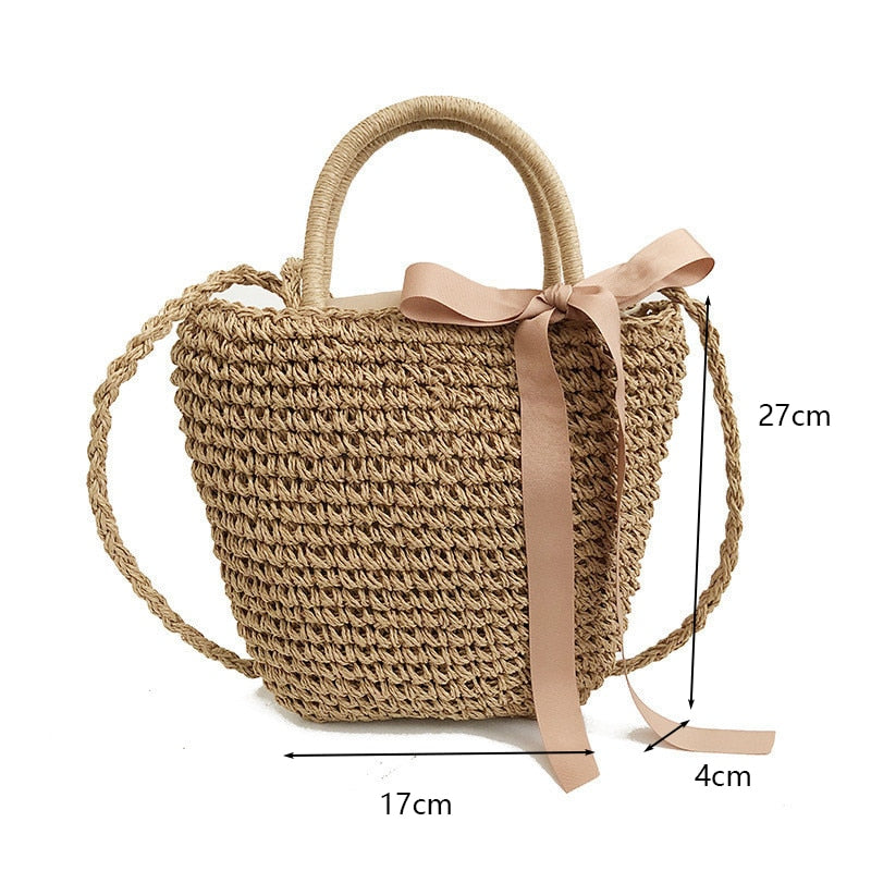 Bolsa de Palha Redonda Feita à Mão. - Lindas & Cia Shop