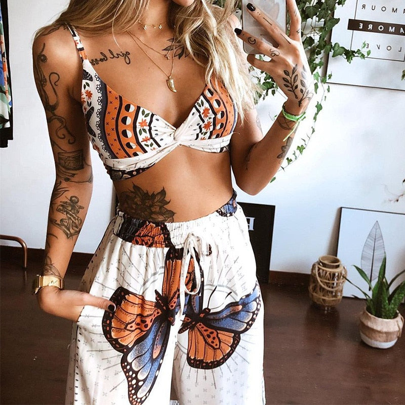 Conjunto Estampado com Calça e Top. - Lindas & Cia Shop