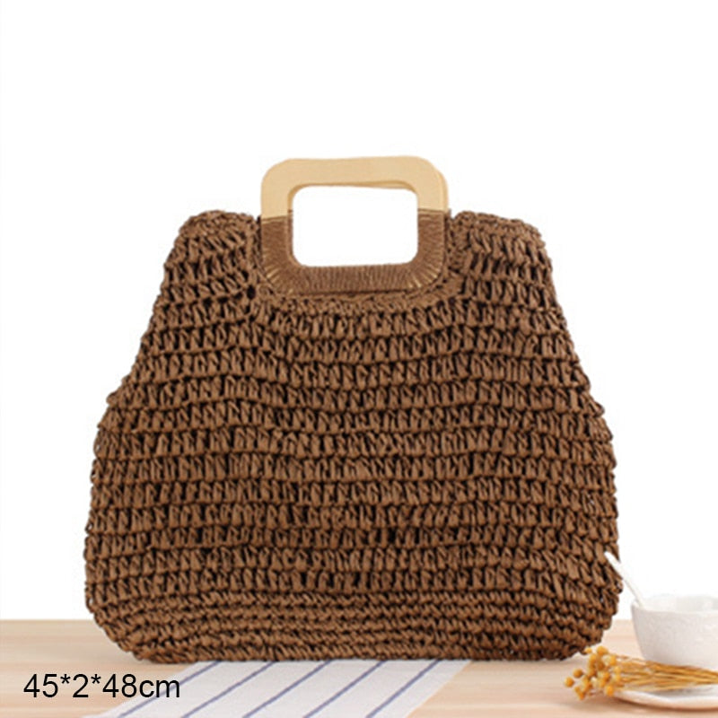 Bolsa de Palha Redonda Feita à Mão. - Lindas & Cia Shop