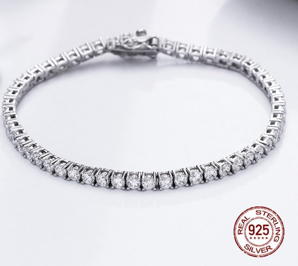 Pulseiras de Tênis em Prata Esterlina