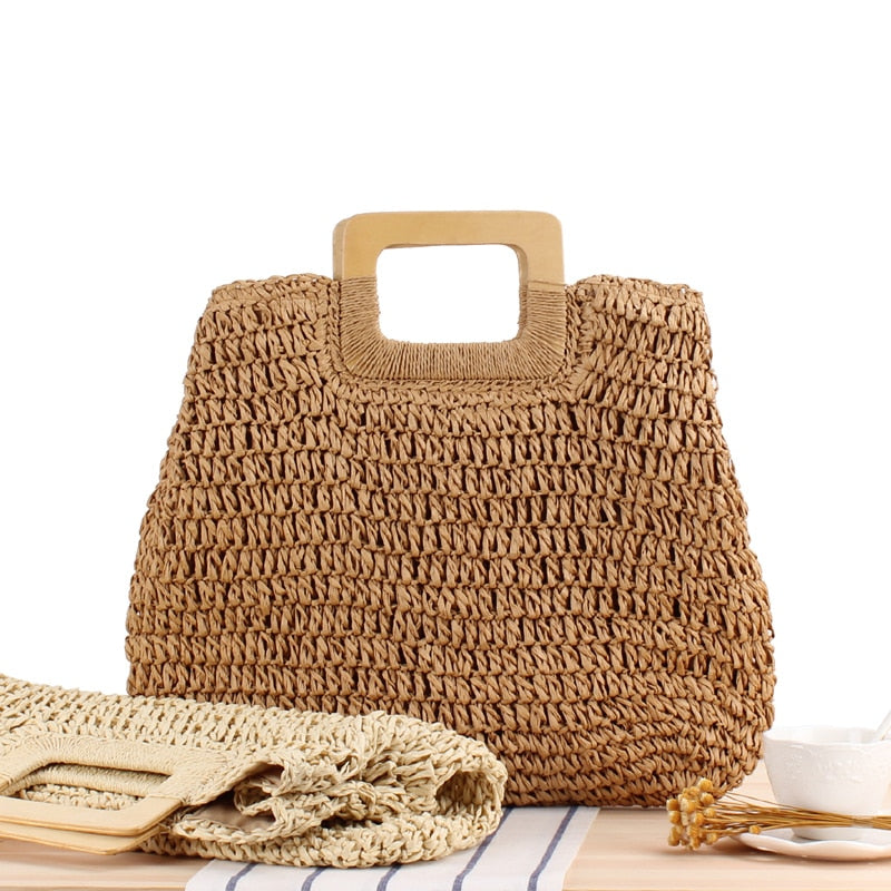 Bolsa de Palha Redonda Feita à Mão. - Lindas & Cia Shop