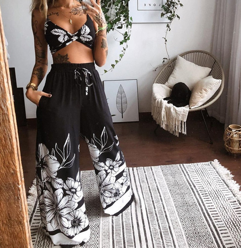 Conjunto Estampado com Calça e Top. - Lindas & Cia Shop