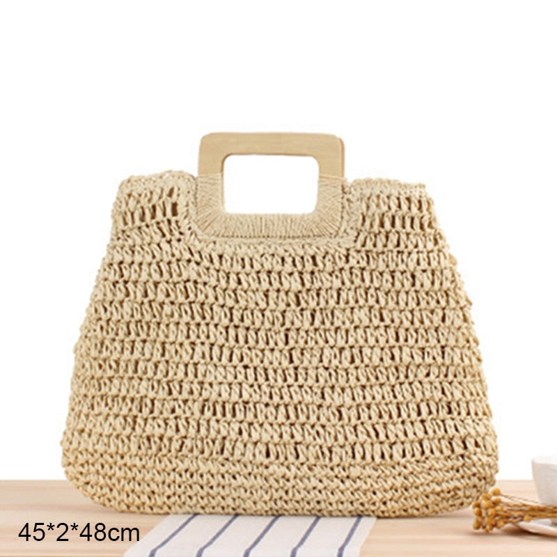 Bolsa de Palha Redonda Feita à Mão. - Lindas & Cia Shop