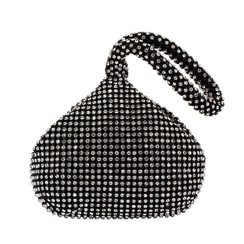 Bolsa Clutch de Luxo com Diamantes e Corrente. - Lindas & Cia Shop