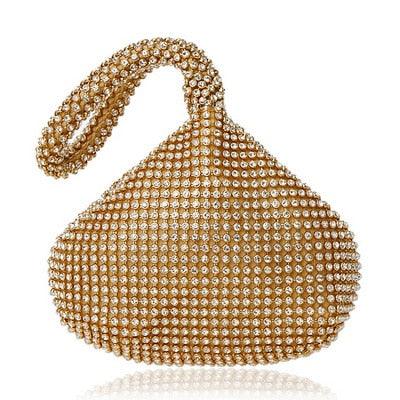 Bolsa Clutch de Luxo com Diamantes e Corrente. - Lindas & Cia Shop