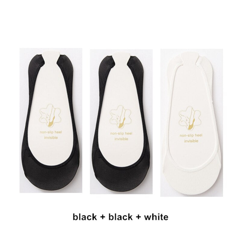 3 Pairs Invisible Boat Socks Women Summer Silicone Non-Slip Socks for High Heels Shoes Ice Silk Thin Half-Palm Suspender The New - Lindas & Cia Shop