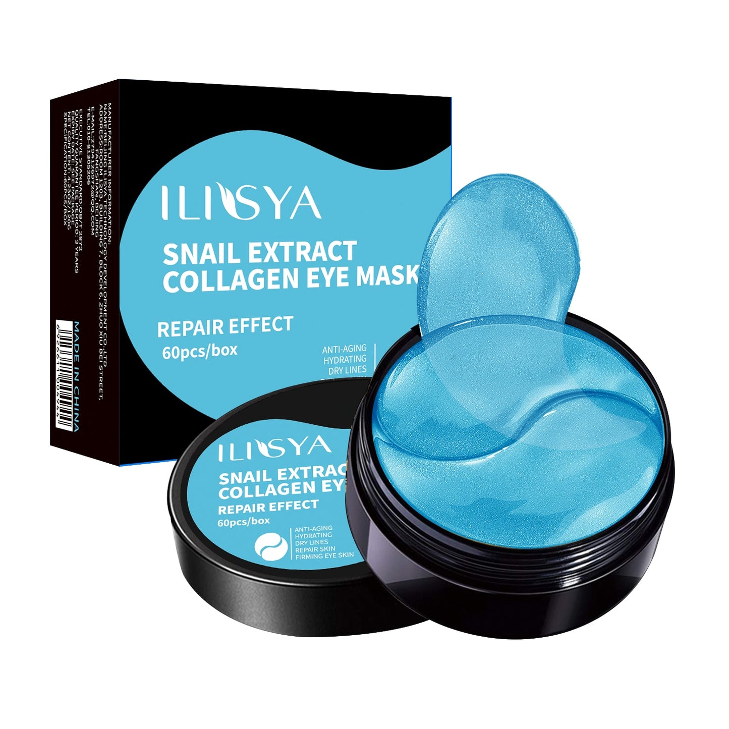 Ilisya 60pcs-Gold Collagen Eye Mask Seaweed Green Algae Eye Patches for Dark Circle Hydrating Eye Pad Anti-Wrinkles Nourishing - Lindas & Cia Shop