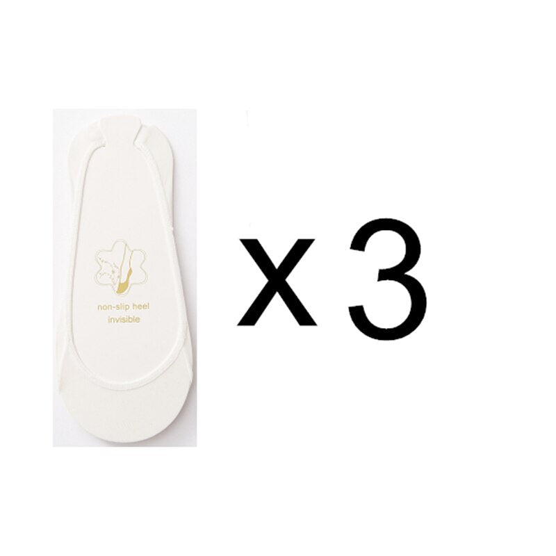 3 Pairs Invisible Boat Socks Women Summer Silicone Non-Slip Socks for High Heels Shoes Ice Silk Thin Half-Palm Suspender The New - Lindas & Cia Shop