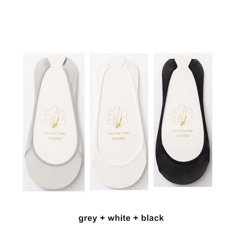 3 Pairs Invisible Boat Socks Women Summer Silicone Non-Slip Socks for High Heels Shoes Ice Silk Thin Half-Palm Suspender The New - Lindas & Cia Shop