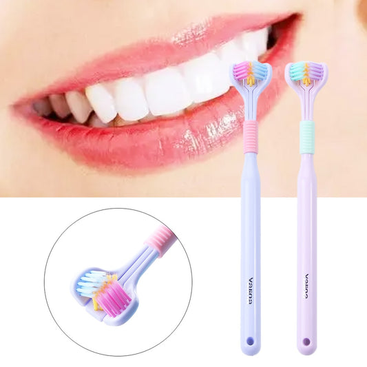 Escova de dentes com três lados, cerdas macias ultrafinas. - Lindas & Cia Shop