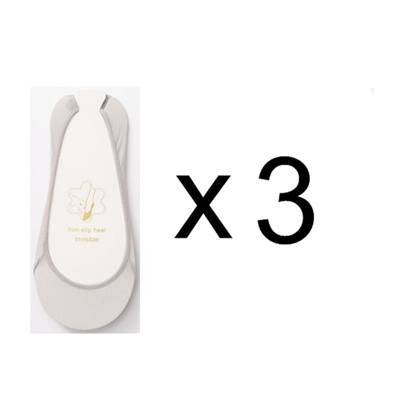 3 Pairs Invisible Boat Socks Women Summer Silicone Non-Slip Socks for High Heels Shoes Ice Silk Thin Half-Palm Suspender The New - Lindas & Cia Shop