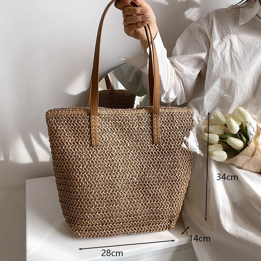Bolsa de Palha Redonda Feita à Mão. - Lindas & Cia Shop