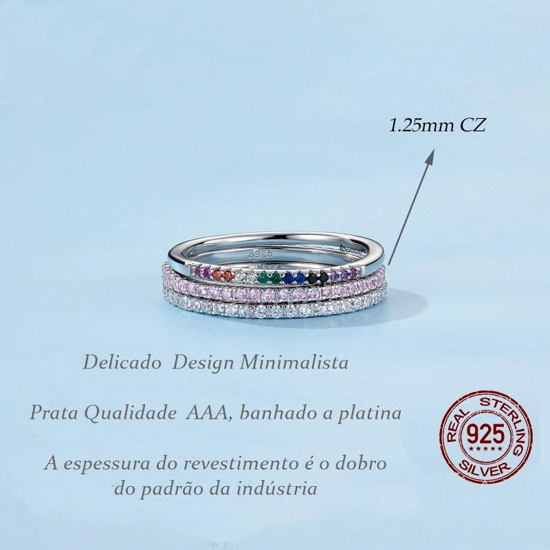 Aliança em Prata  com Banho de Platina - Lindas & Cia Shop