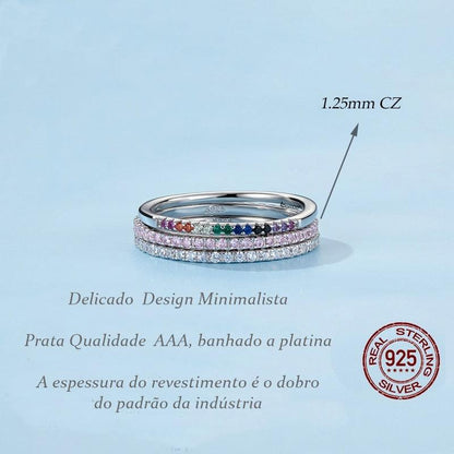 Aliança em Prata  com Banho de Platina - Lindas & Cia Shop