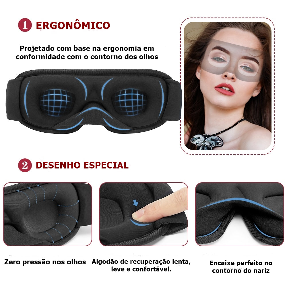 Máscara de dormir 3D para sono e ronco, - Lindas & Cia Shop