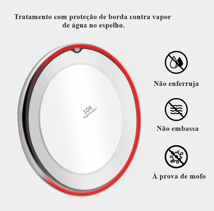 Espelho de Aumento com Luz Led Articulado. - Lindas & Cia Shop